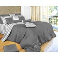 Dolce Mela Dolce Mela DM497K Black and White Check Luxury 6 Piece Duvet Cover Set; King DM497K